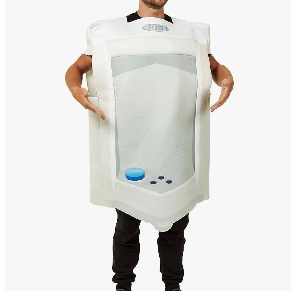 NEW Hauntlook Urinal Halloween Costume Adult One Size White Lean Mean Latrine